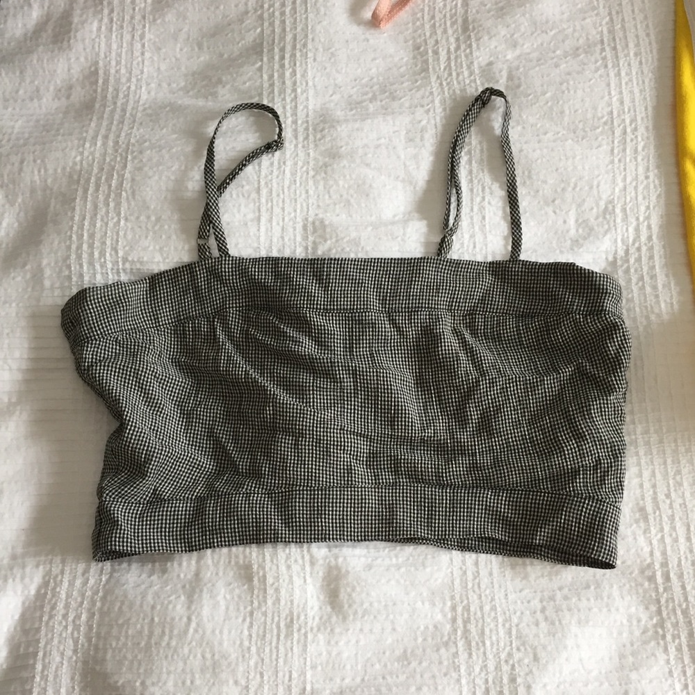 Brandy Melville grid print crop top